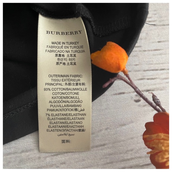 Burberry 3/4 Length Check Cuff Stretch-Cotton Top - Picture 4 of 9